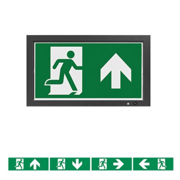 ERFURT zwart / led vluchtwegverlichting extra dun
