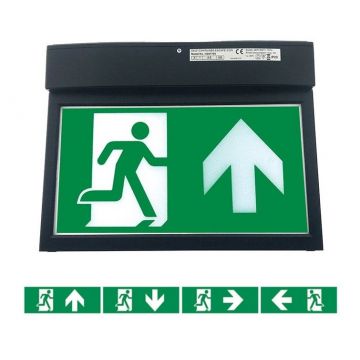 MONACO zwart / led opbouw vluchtwegverlichting